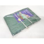 Two 9ft x 12ft Green multi purpose tarpaulins (2) CONDITION: Please Note - we do
