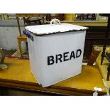 An enamelled bread bin CONDITION: Please Note - we do not make reference to the