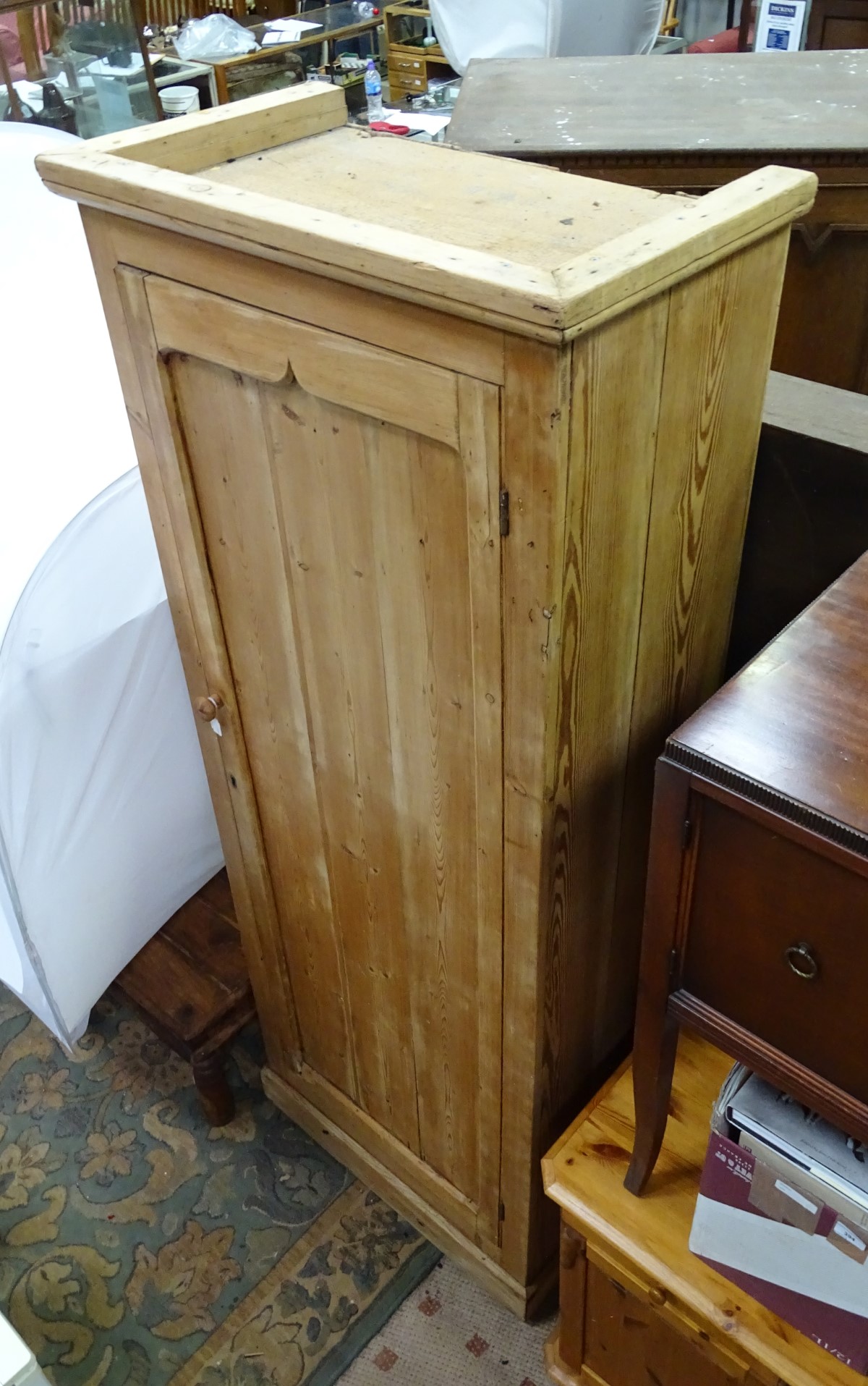 A large pine housekeepers cupboard with 3 shelves CONDITION: Please Note - we do - Image 3 of 7