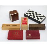 Assorted 20thC card and board games, comprising a box of dominoes with bone detail,