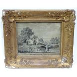 Gilt framed embroidery "On the Eltham Road" CONDITION: Please Note - we do not make