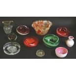 Glass - a collection of assorted studio art glass and crystal to include ;