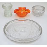 Glass : a collection of four assorted glass items in the manner of Whitefrairs ,