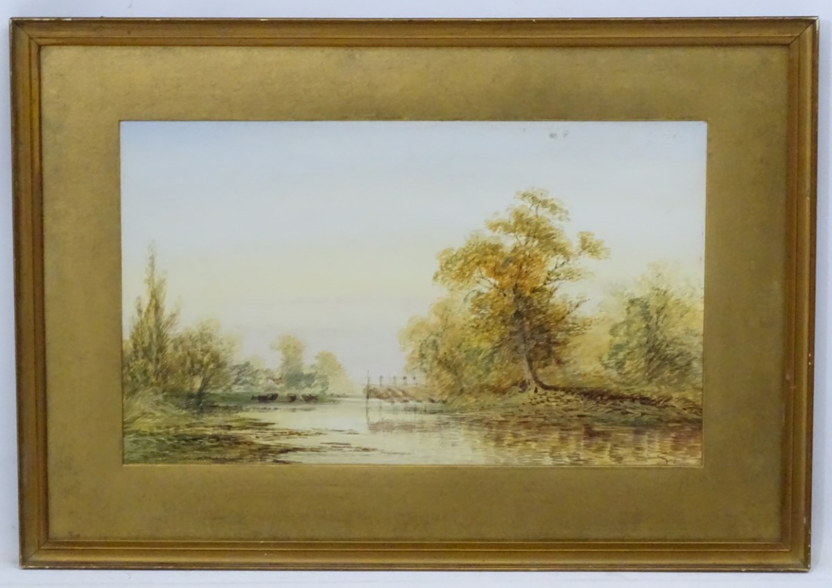 L Lewis (18)94, Watercolour, Eel traps on a river, Signed and dated lower right,