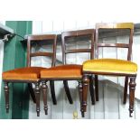 Three assorted dining chairs with reeded legs CONDITION: Please Note - we do not