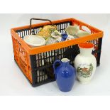 A quantity of assorted ceramics, to include crested ware, Crown Devon, Royal Doulton etc.