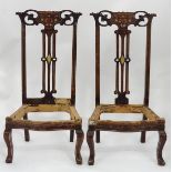 A pair of inlaid Edwardian nursing chairs CONDITION: Please Note - we do not make