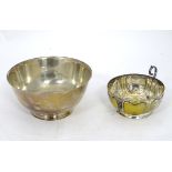 A silver plated two handled bowl,