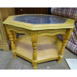 A pine octagonal coffee table,