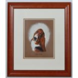 Debbie Gillingham (1965), Canine School, Pastel on paper, Portrait of a Basset Hound dog,