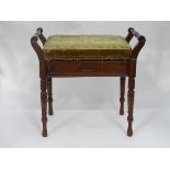 A Victorian/Edwardian piano stool CONDITION: Please Note - we do not make reference