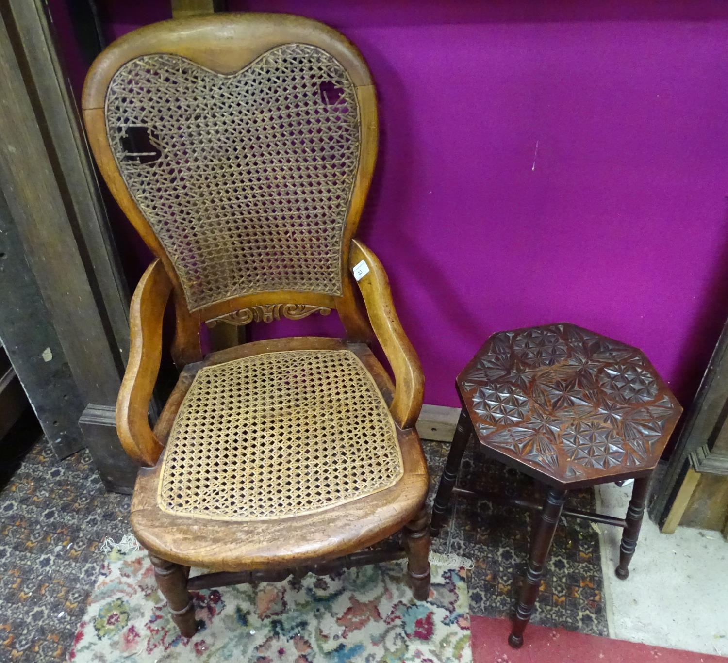 A chair together with an occasional table (2) CONDITION: Please Note - we do not - Image 2 of 2