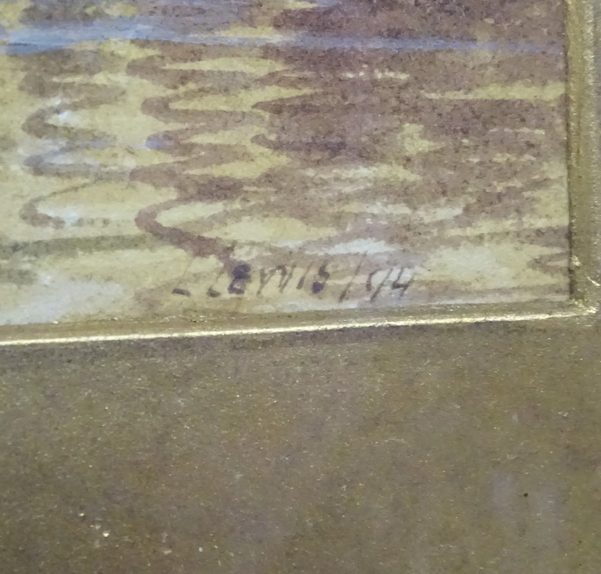 L Lewis (18)94, Watercolour, Eel traps on a river, Signed and dated lower right, - Image 2 of 6