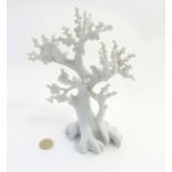 An Andrea by Sadek white cherry tree with birds porcelain sculpture,