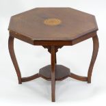 A 19thC occasional table with floral motif to the centre CONDITION: Please Note -
