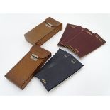 Two road map sets in leather cases, England,