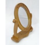 Pine oval toilet mirror CONDITION: Please Note - we do not make reference to the