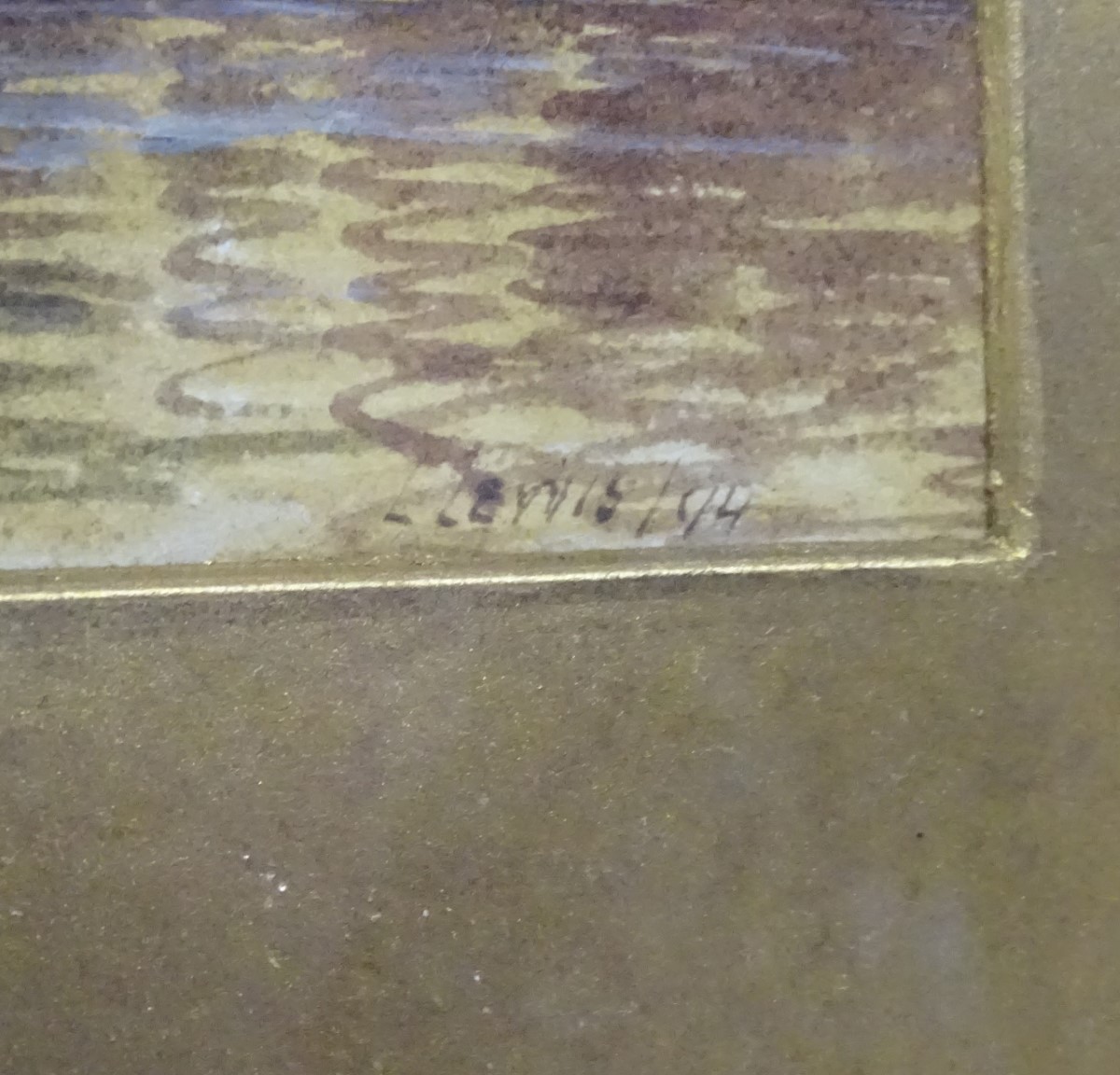 L Lewis (18)94, Watercolour, Eel traps on a river, Signed and dated lower right, - Image 6 of 6