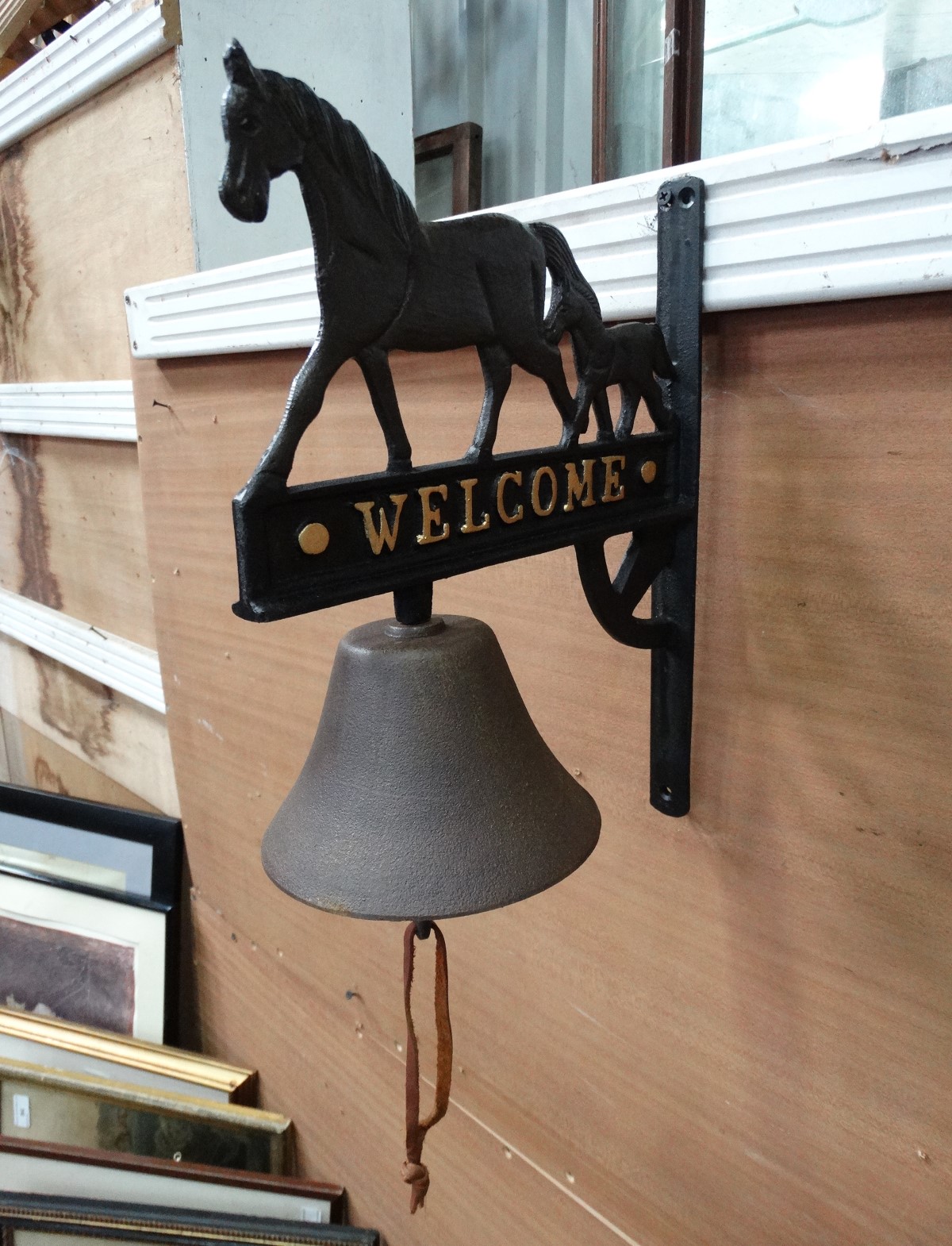 A painted cast metal wall hanging 'Mare & Foal' door bell 13 1/2'' x 10 1/4'' CONDITION: - Image 2 of 2