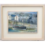 David Langsworthy 2010 Cornish School, Oil on canvas, 'Ripple', fishing boat Newlyn Harbour ,