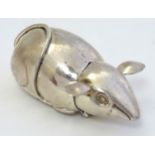 A novelty silver vesta case formed as a mouse 2 1/2" long CONDITION: Please Note -