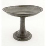 Arts and Crafts : a Liberty Tudric pewter hammered Comport/Tazza, no.