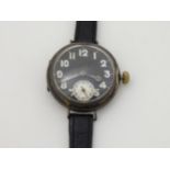 Trench watch: a c1916 gentleman's silver-cased mechanical wristwatch,