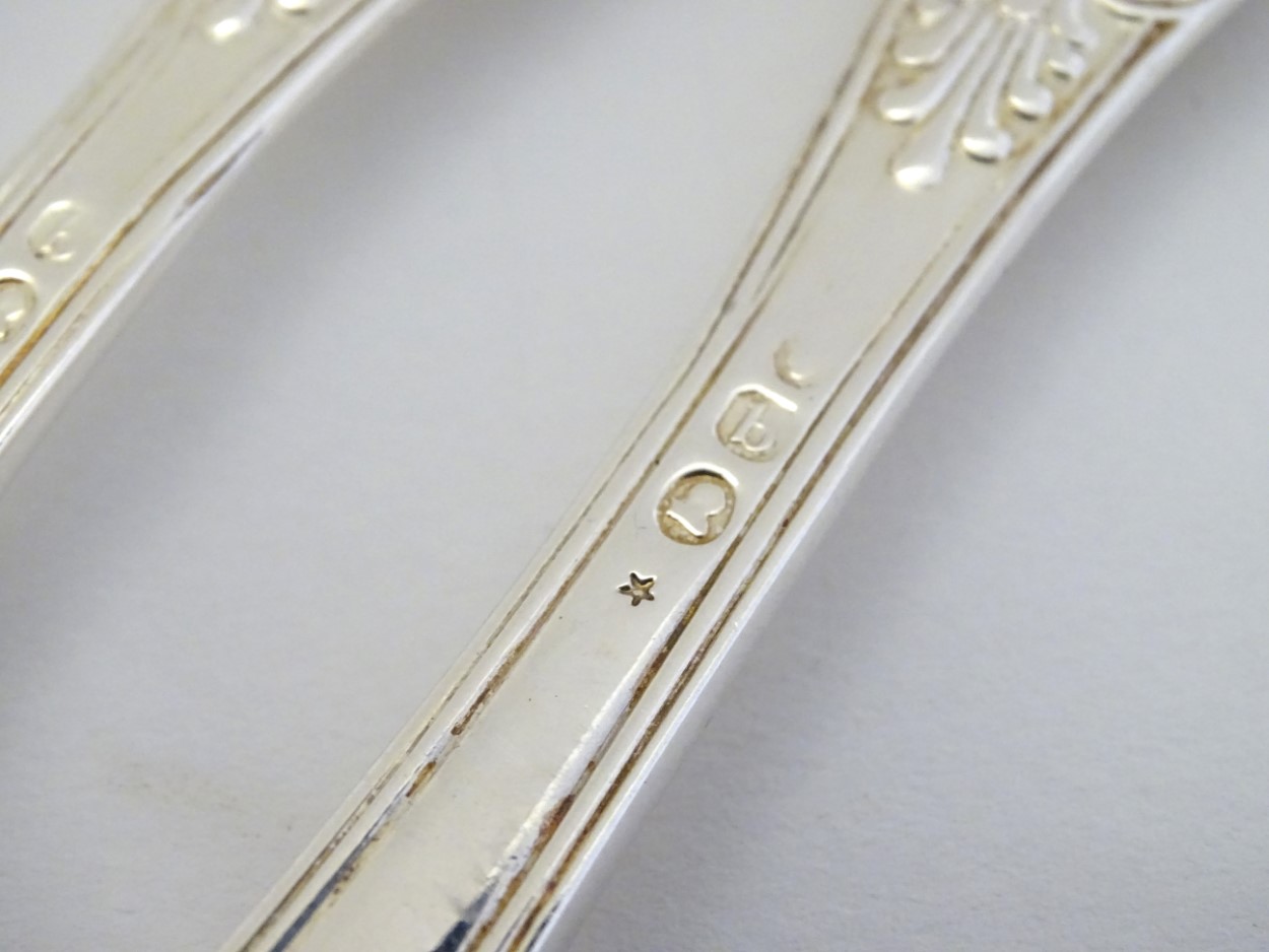 A matched set of 6 kings pattern table forks. hallmarked London 1817 and London 1824. - Image 2 of 5