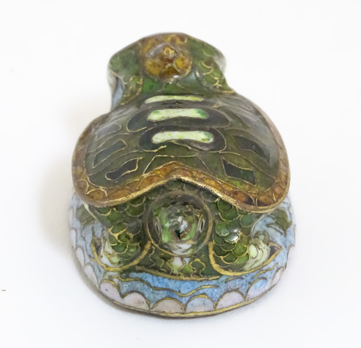 An Oriental cloisonne image of 2 turtles. - Image 5 of 8