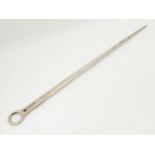 A Geo III silver meat skewer hallmarked London 1791 maker George Smith & William Fearn 12" long