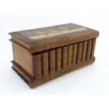 Sorrento : a pair of late 19thC / early 20thC Italian olive wood boxes formed as stacks of books