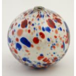 A 19thC Nailsea mottled / splattered glass witches ball/float approx 4 1/2" diameter