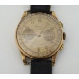 Chronographe Suisse: a gentleman's 18ct gold mechanical chronograph wristwatch,