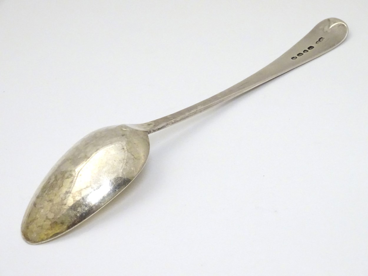 A Geo IV Old English Pattern silver tablespoon hallmarked London 1822 maker William Bateman 8 3/4" - Image 2 of 5