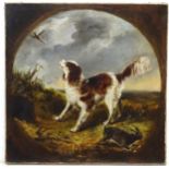 Early XIX Canine school, Oil on canvas, a tondo,