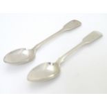 Two Scottish silver fiddle pattern teaspoons one hallmarked Edinburgh 1835,