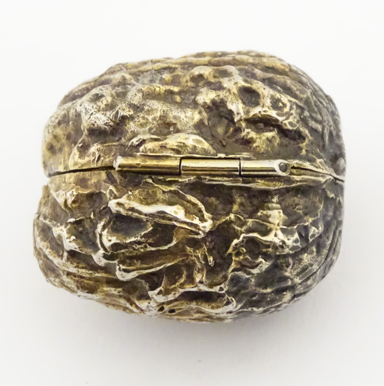 A 21stC gilded white metal novelty small box formed as a walnut. - Image 6 of 6