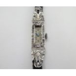 An Art Deco platinum and diamond ladies' cocktail wristwatch,