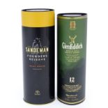 A 35cl bottle of Glenfiddich single Malt Scotch whisky together with a 75cl bottle of Sandeman