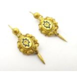 A pair of gilt metal drop earrings.