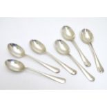 A set of 6 silver teaspoons Hallmarked Birmingham 1973 maker J B Chatterley & Sons Ltd.