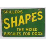 Advertising vitreous enamel tin sign : a ' Spillers Shapes The Mixed Biscuits for Dogs '