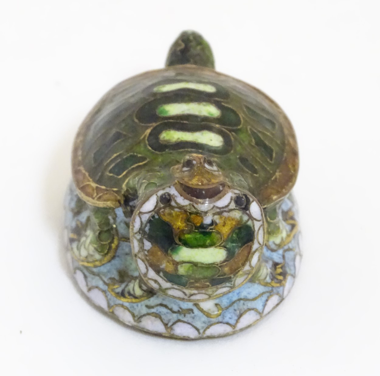 An Oriental cloisonne image of 2 turtles. - Image 3 of 8