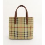 A Burberry London Nova Check, brown handled small handbag,