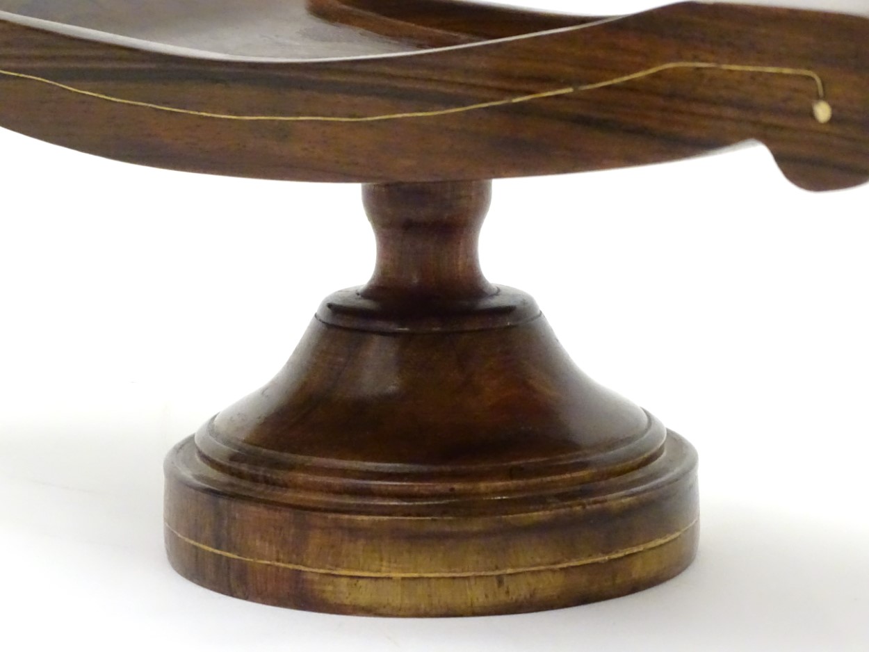 A mahogany pedestal cheese coaster / stand. - Image 6 of 7