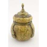 A Continental Amphora gourd shaped pot, glazed in mottled cream glazes,