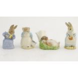 Four Royal Albert Beatrix Potter figures to include, 'Mrs Rabbit cooking',