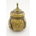 A Continental Amphora gourd shaped pot, glazed in mottled cream glazes,