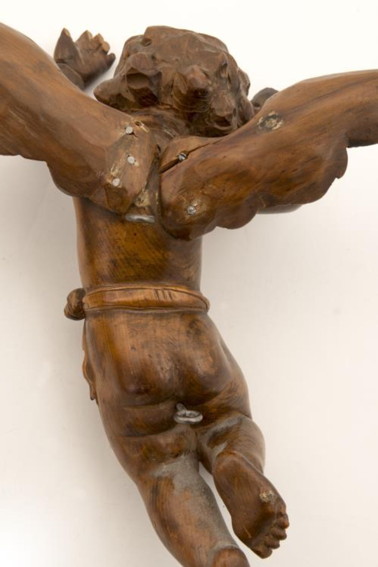 Paire d'angelots en buis. H. 38 cm. - - Sculptures Skulpturen - - Bild 8 aus 8