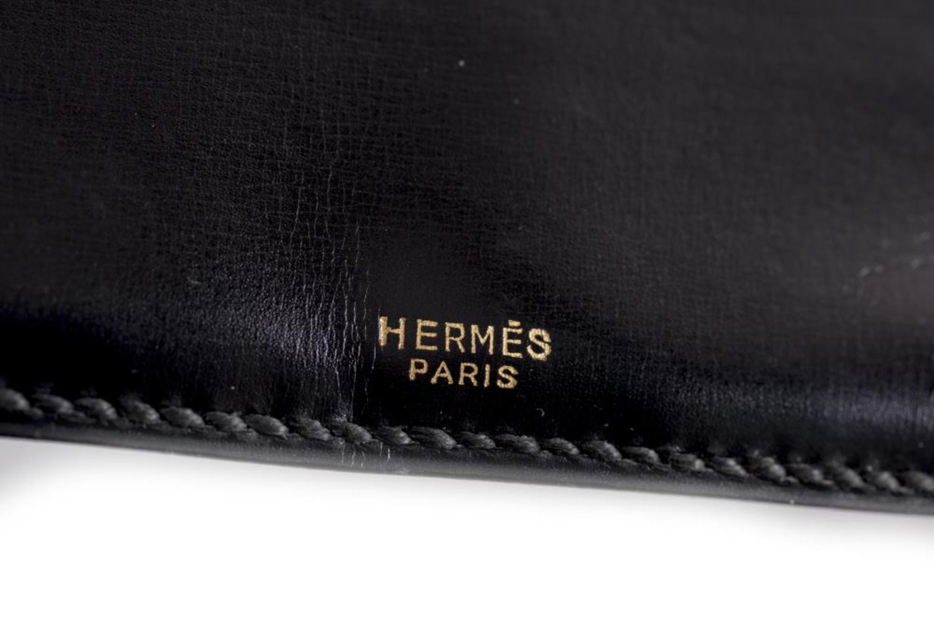 Hermès Paris, rare, trois albums photos avec couverture en croco noir, système à [...] - Bild 2 aus 4